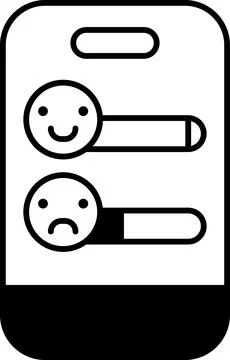 A phone with two smiley faces on it Stock Illustration