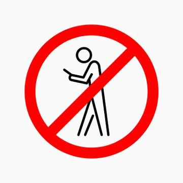 Phone using not allowed sign flat vector illustration Stock Illustration