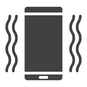 Phone vibrating glyph icon, web and mobile Illustrazione stock