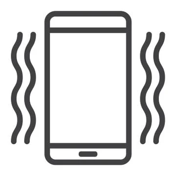 Phone vibrating line icon, web and mobile Illustrazione stock