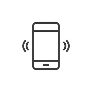 Phone vibrating/ringing icon on white background. Stock Illustration