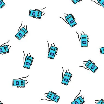 Phone video calling vector seamless pattern イラスト素材
