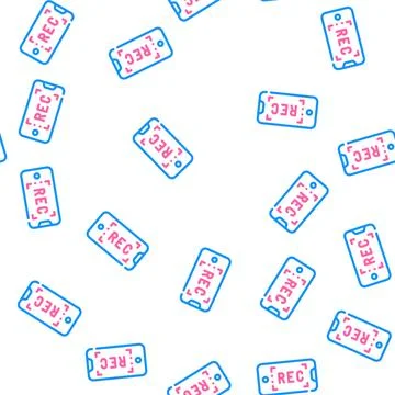 Phone video camera vector seamless pattern Stock Illustration