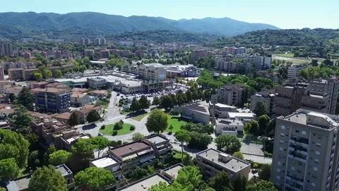 Phone video capturing Terni, Umbria, Italy, from a high perspective, with dense Stock Footage 346412654