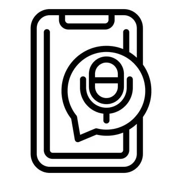 Phone virtual assistant icon outline vector. Voice control command Ilustración de archivo