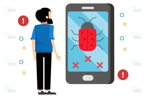 Phone Virus Concept Illustration Stock Illustration