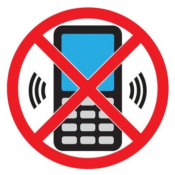Phone warning stop sign icon. Push button telephone turn off Stock Illustration