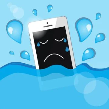Phone in water Stock Illustration
