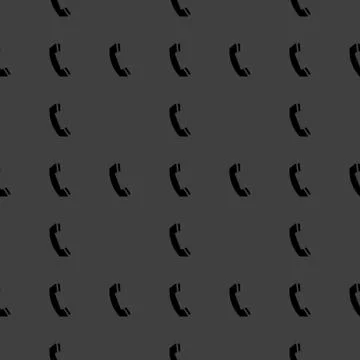 Phone. web icon. flat design. Seamless gray pattern. Illustrazione stock