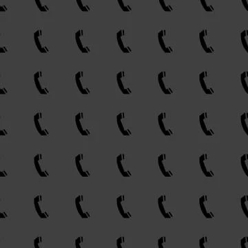 Phone. web icon. flat design. Seamless gray pattern. 스톡 일러스트