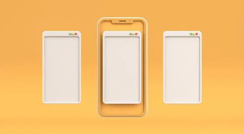 Phone windows UI 3D Stock Illustration