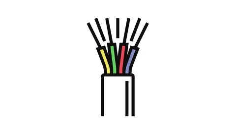Phone wire cable color icon animation Stock Footage 326100533