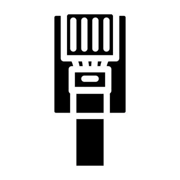 Phone wire cable glyph icon vector illustration Stock Illustration