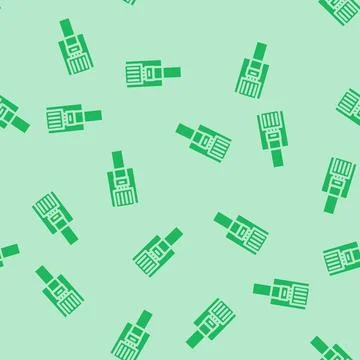 Phone wire cable glyph vector seamless pattern Stock Illustration