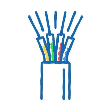 Phone wire cable icon doodle illustration Stock Illustration