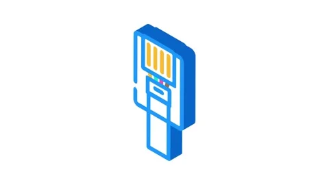 Phone wire cable isometric icon animation Stock Footage 327294669