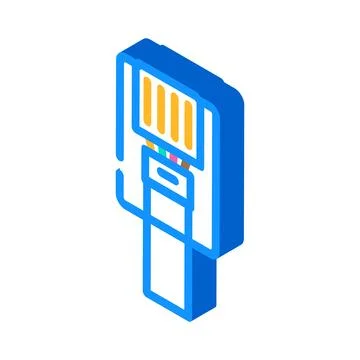 Phone wire cable isometric icon vector illustration Stock Illustration