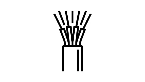 Phone wire cable line icon animation Stock Footage 326136805