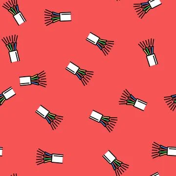 Phone wire cable vector seamless pattern Stock Illustration