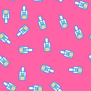 Phone wire cable vector seamless pattern Illustrazione stock