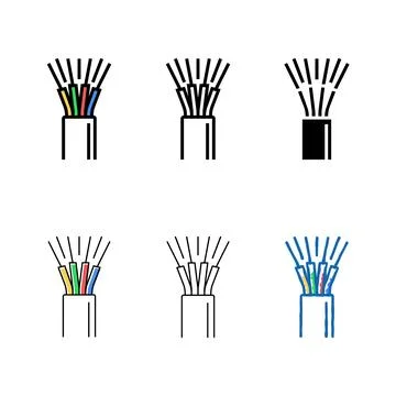 Phone wire modern cable color icon vector Stock-Illustration