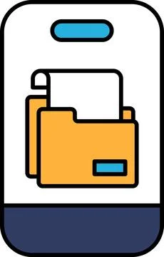 A phone with a yellow folder on it Stock-Illustration