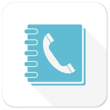 Phonebook blue flat icon Stock Illustration