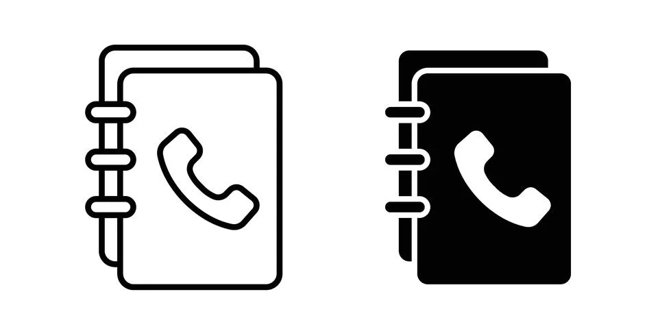 Phonebook icon bundle for website design projects Illustrazione stock