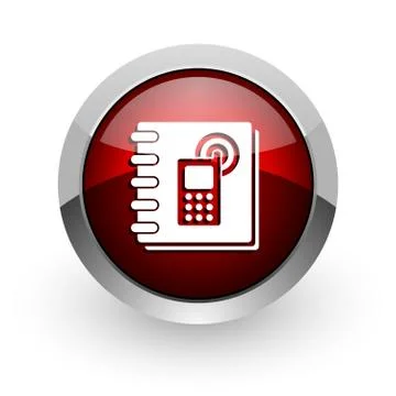 Phonebook red circle web glossy icon. Stockillustratie