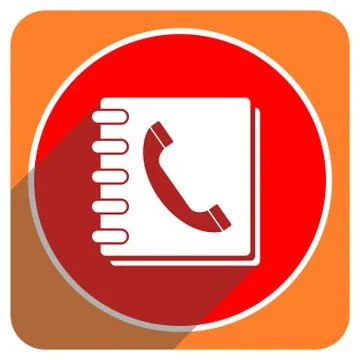 Phonebook red flat icon isolated. Stock Illustration