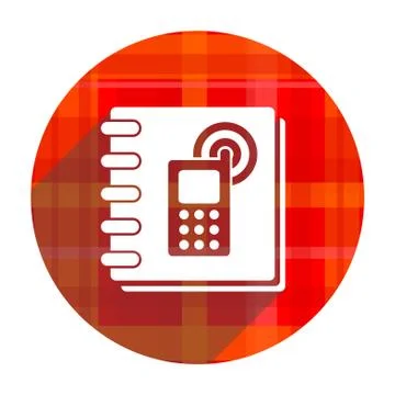 Phonebook red flat icon isolated. 库存插图