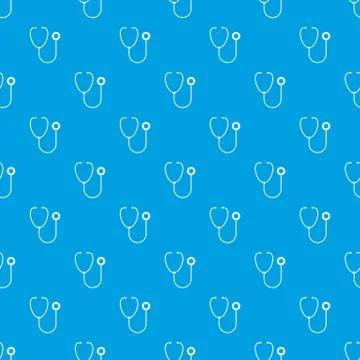 Phonendoscope pattern seamless blue Stock Illustration