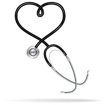 Phonendoscope. Realistic image. Isolated object on white background. Vector. Illustrazione stock