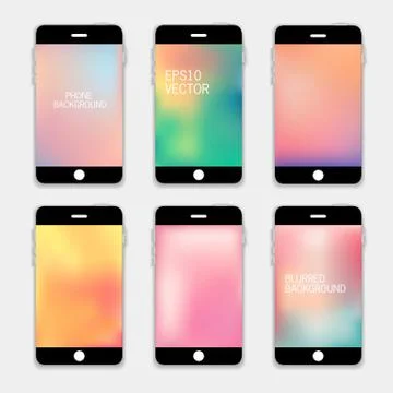 Phones Blurred Backgrounds Stock Illustration
