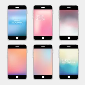 Phones Blurred Backgrounds Stock Illustration