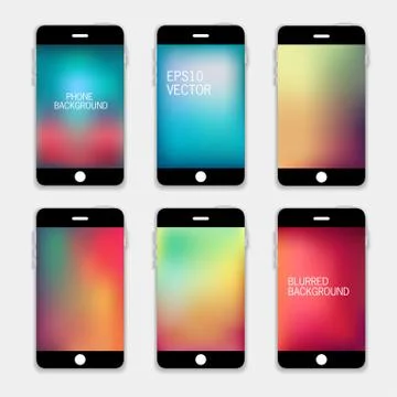 Phones Blurred Backgrounds Stock Illustration