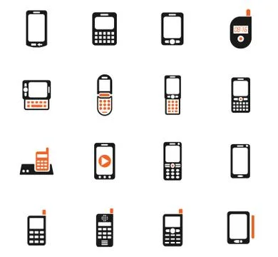 Phones icon set Stock Illustration