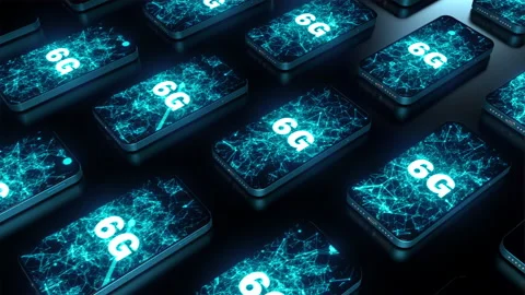 Phones in large quantities on the envelope inscribed on the display 6g loop a Stock Footage 171157099