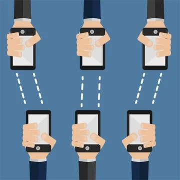 Phones transmit information Stock Illustration