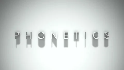 Phonetics 3D title animation with shadows on a white background Stock Footage 296711317
