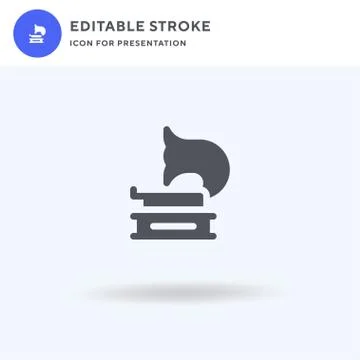 Phonograph icon vector, filled flat sign, solid pictogram isolated on white イラスト素材