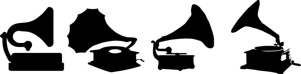 Phonograph icon on white background Stock Illustration