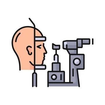 Phoropter, eye ophthalmology diagnostic, optometry Illustrazione stock