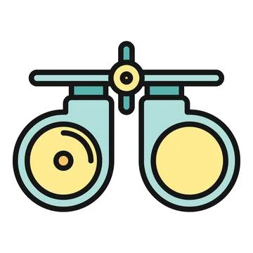 Phoropter flat color icon for vision test 스톡 일러스트