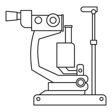 Phoropter, ophthalmic testing device machine icon Stock Illustration