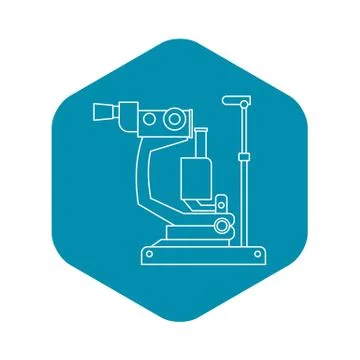 Phoropter, ophthalmic testing device machine icon Illustrazione stock