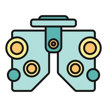 Phoropter performing an eye exam for visual acuity Stock Illustration