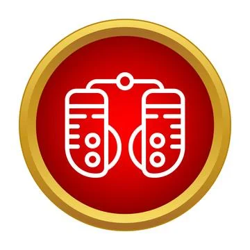 Phoropter vision testing device outline icon concept Stock Illustration