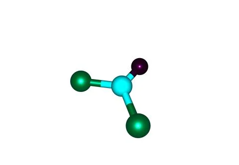 Phosgene molecular structure isolated on white Stock Illustration