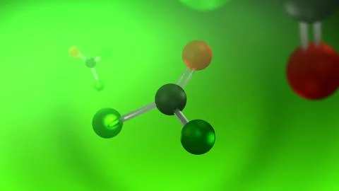 Phosgene Molecule - World War 1 Toxic Chemical Animation0 Ilustração Stock